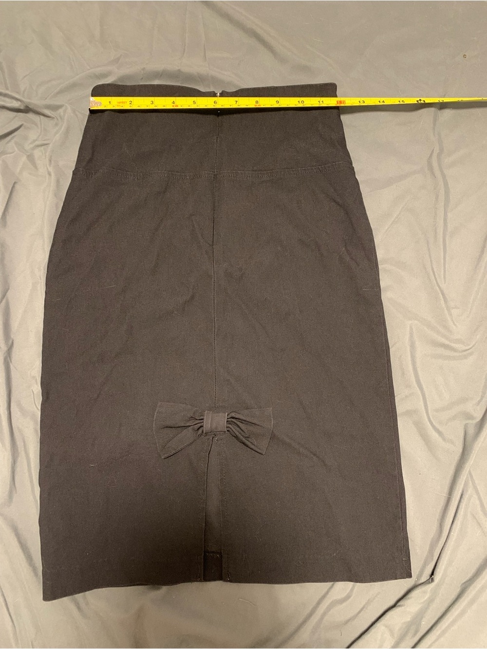 Black Knee length skirt with bow in back